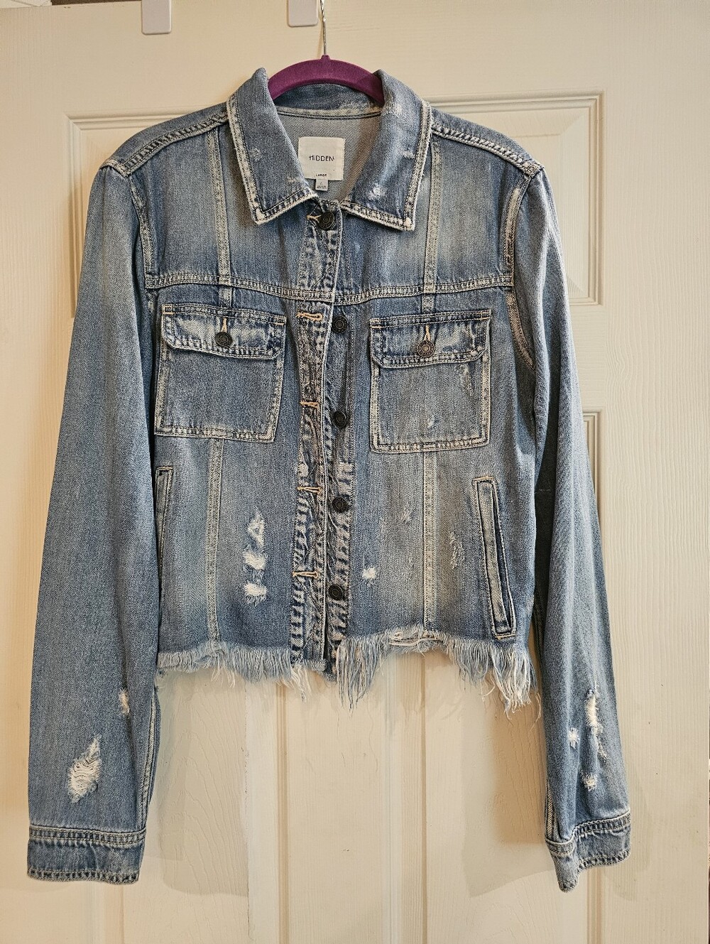 Faded Distressed Very SOFT Light Blue Denim Jacket